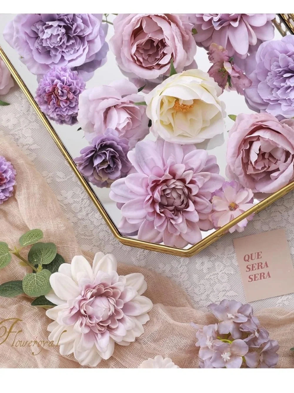 NIB Floweroyal Faux Flower Mix, Purple Blend Combo, DIY,Wedding,Bouquets